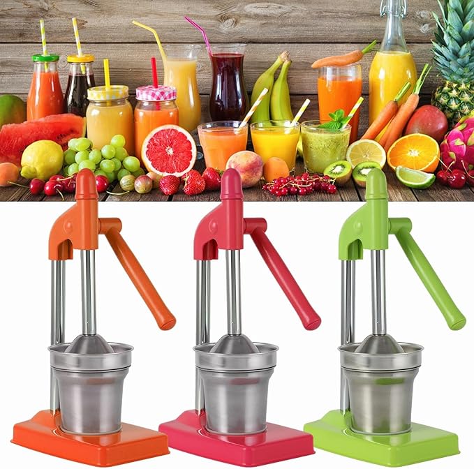 Cast Iron Juicer Hand Press, Manual Juicer Stainless Steel Lemon Squeezer Home Decor, Heavy Duty Countertop Lime Citrus Crush Machine for Fresh Lemonade Orange Juice, Easy to Clean