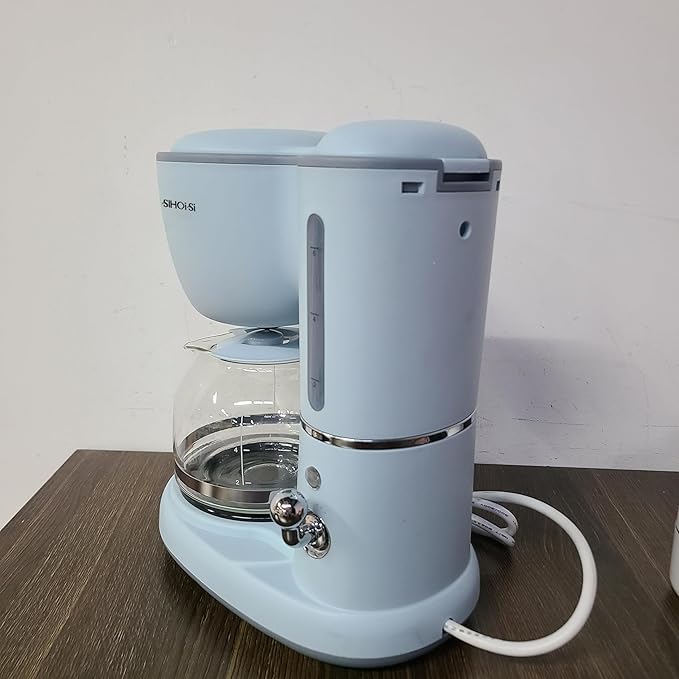 SIHOiSi Electric coffee makers – Compact and User-Friendly with Auto Pause & Serve, Reusable Filter, Office & Dorm Use, Blue