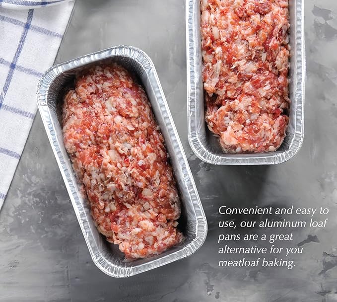 (65 Pack) 2Lb Foil Bread Pans for Baking, Disposable Bread Pans - Perfect for Baking Banana Bread, Cakes & Meatloaf - 2 Pound Aluminum Pans for Food Serving - 8.5" X 4.5" X 2.5"