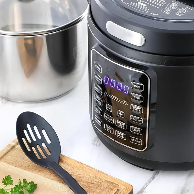 6 Quart 11-in-1 Electric Pressure Cooker – Stainless Steel Multi-Cooker, Programmable Kitchen Appliance