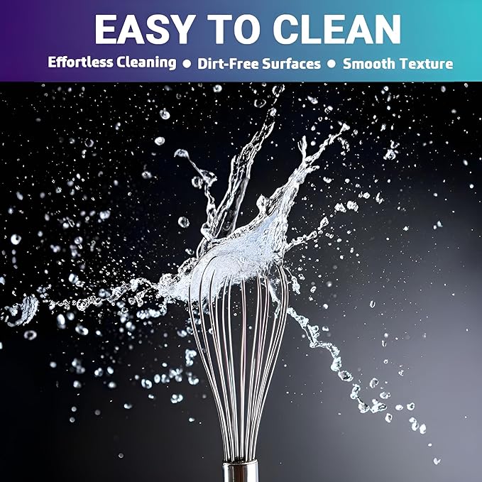 NZM 8 inch Stainless Steel Whisk, Professional Whisk for Kitchen, Balloon Wire Whisks for Cooking