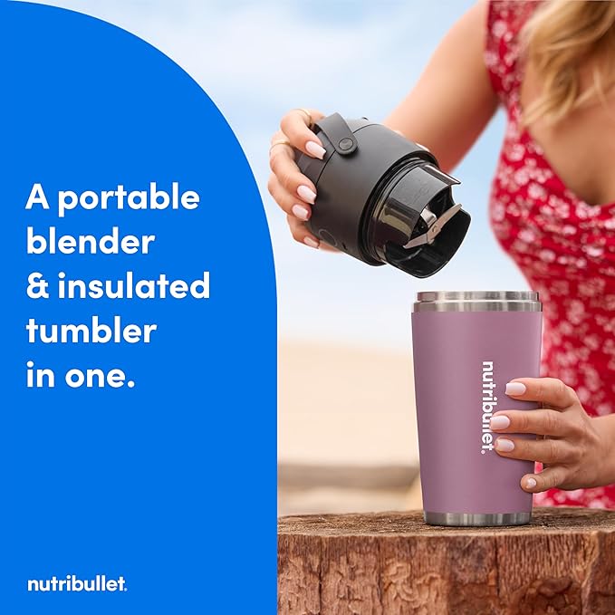 nutribullet Flip Portable Blender with Insulated Cup, Lavender, NBPB50350LAV