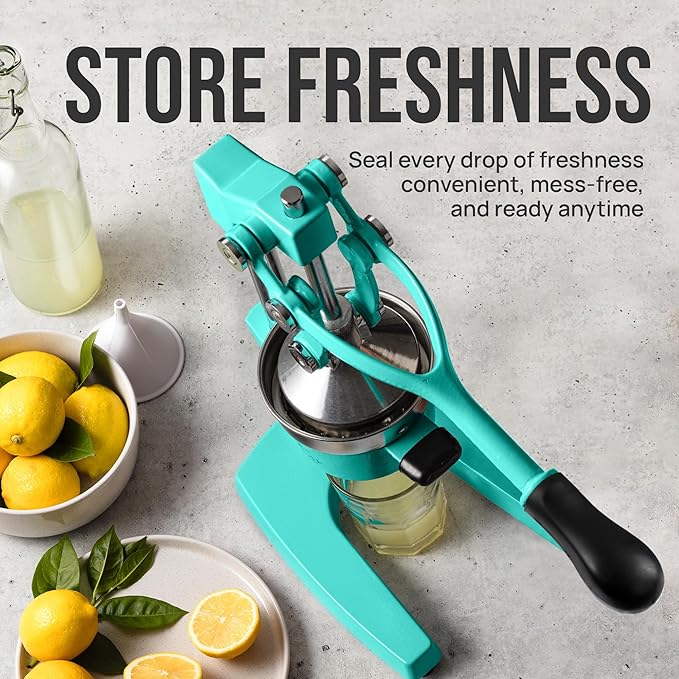Zulay Kitchen Cast Iron Juicer - Heavy Duty Manual Juicer with Detachable Strainers for Easy Cleaning, Orange Juice Press for Citrus Fruits, Perfect for Bartenders, Juice Lovers & Health Enthusiasts
