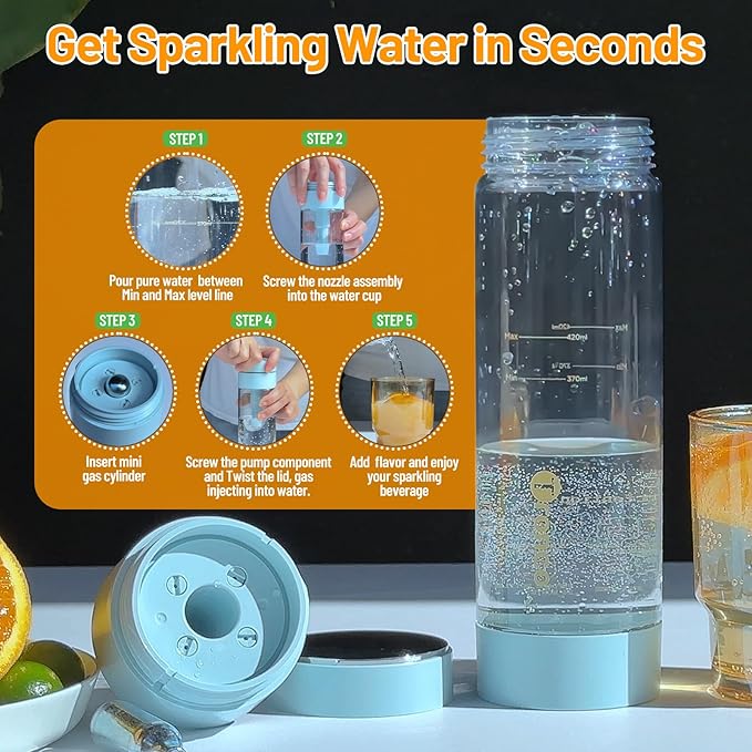 Tronco Reusable Carbonating Bottle – BPA-Free PET Plastic Sparkling Water Bottle, Compatible with Portable Soda Makers, Perfect for Travel, Sports & Home