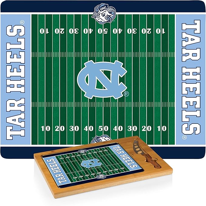 PICNIC TIME NCAA Icon Glass Top Cutting Board & Knife Set, Cheese Boards Charcuterie Boards, Serving Platter, (Parawood & Bamboo)
