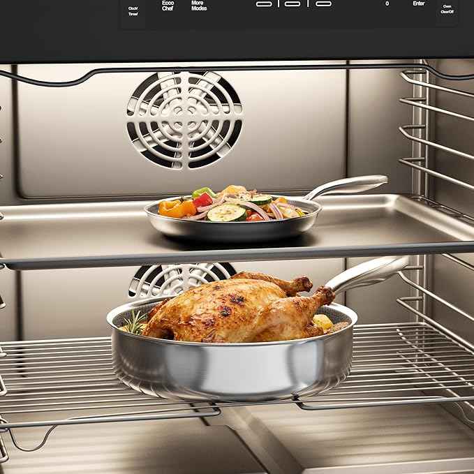 COOKER KING 7 PCS Stainless Steel Cookware Set, Pots and Pans Set Non Stick, Hybrid Cookware,Non-Stick Frying Pan, Saucepan, Saute Pan & Stockpot, Non-Toxic, Oven Safe, Induction Compatible