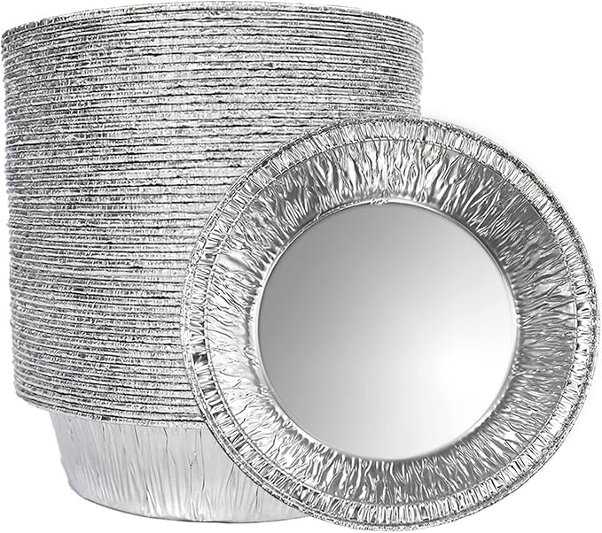 5 Inch Aluminum Foil Mini Pie Pans - Disposable Small Pie Tins For Bakeries, Cafes, Restaurants - Durable Mini Foil Pans for Pie, Fruit Tarts, Quiche (50, 5 Inch)