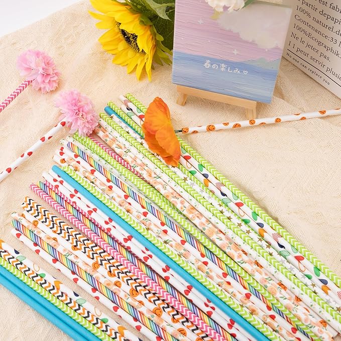 50Pcs Cotton Candy Sticks Cones, 13.78 Inch Random Color Candy Supplies, Paper Straws, Cones for Birthdays, Weddings, Holiday Parties, Candy Making