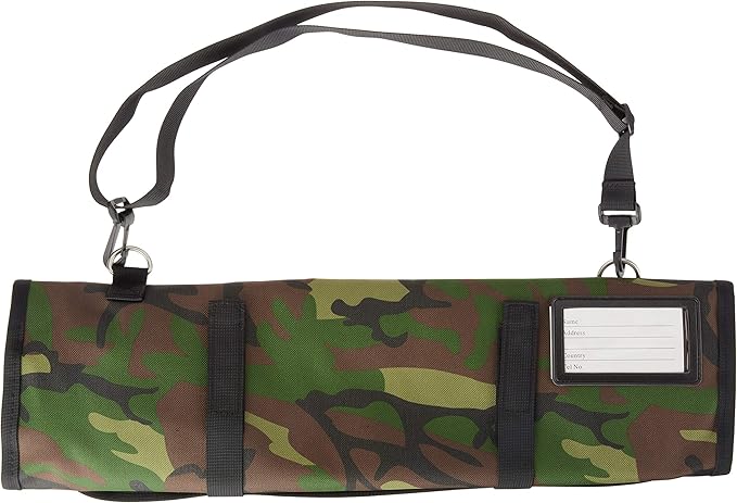 Mercer Culinary 7-Pocket Knife Roll Storage Bag, Camouflage