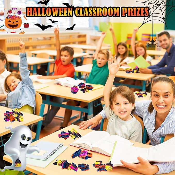 Halloween Pop Fidget Toys Bulk Its Halloween Party Favors for Kids 30PCS Mini Pop Keychain It Halloween Trick or Treat Party Supplies Halloween Goodie Bag Fillers Fidgets for Classroom Prizes for Kids