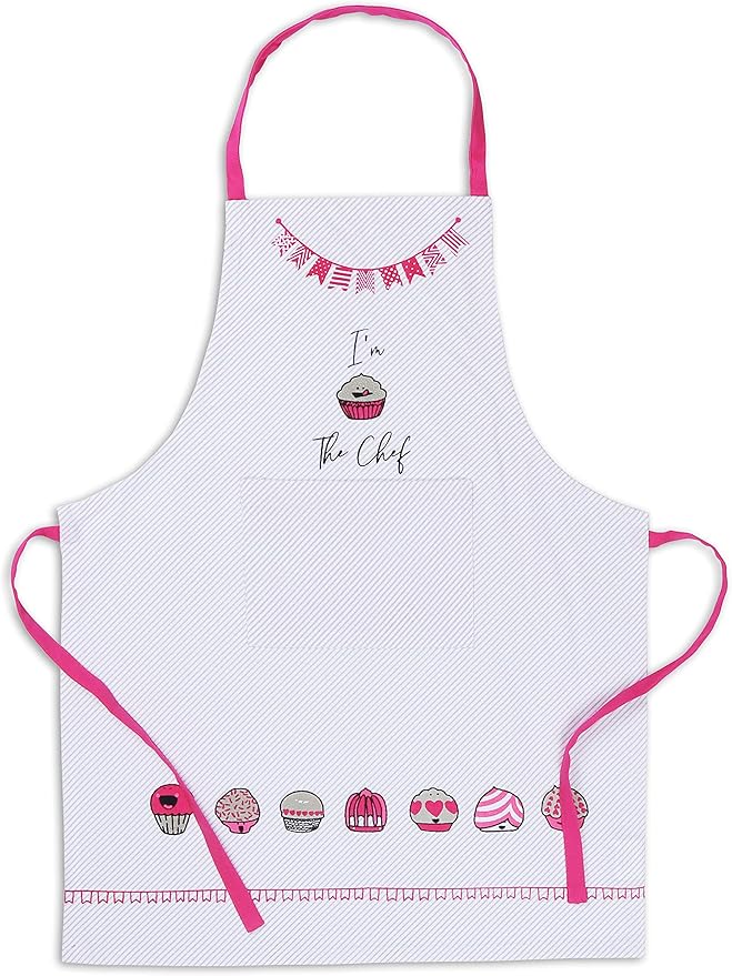 AMOUR INFINI Apron and Hat Set, 3 Pcs- Adjustable Kitchen Apron Oven Mitts Set