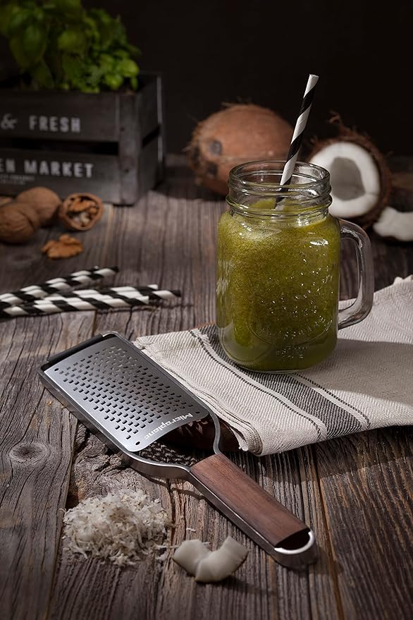 Microplane Master Series Wood Handle Stainless Steel Frame Coarse Blade Cheese Grater