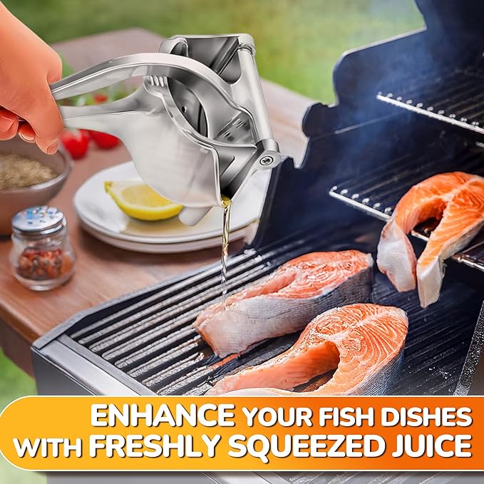 Aluminum Alloy Fresh Fruit Juice Extractor - Hand Juicer Squeezer, Non-Slip Ergonomic Grip, Easy to Use & Clean, 8.7" Length with 0.6L Capacity - Efficient Extraction of Citrus, and Other Fruits