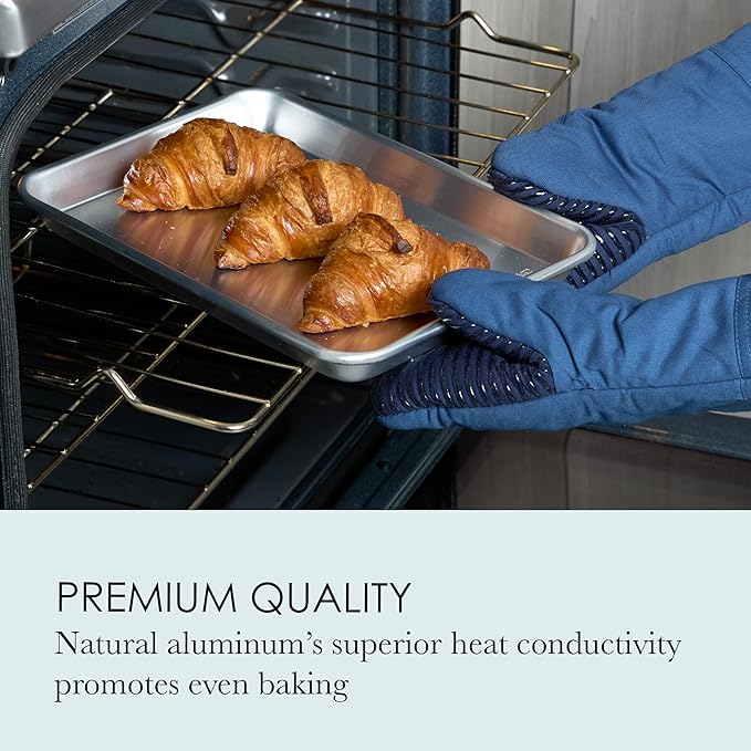 Chigcago Metallic Recyled Aluminum Small 9x13 Baking Sheet, Made With Recylced Aluminum, Perfect For Everyday Baking And Roasting Use