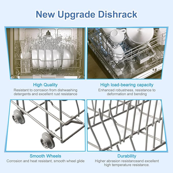DD82-01384A Dishwasher Lower Rack Replacement for Samsung DW80R2031US, DW80R2031UG, DW80N3030US, DW80N3030UB, DW80N3030UW, DW80M2020US Series – Exact OEM Dimensions 22.5”x20.5” Dishwasher Bottom Rack