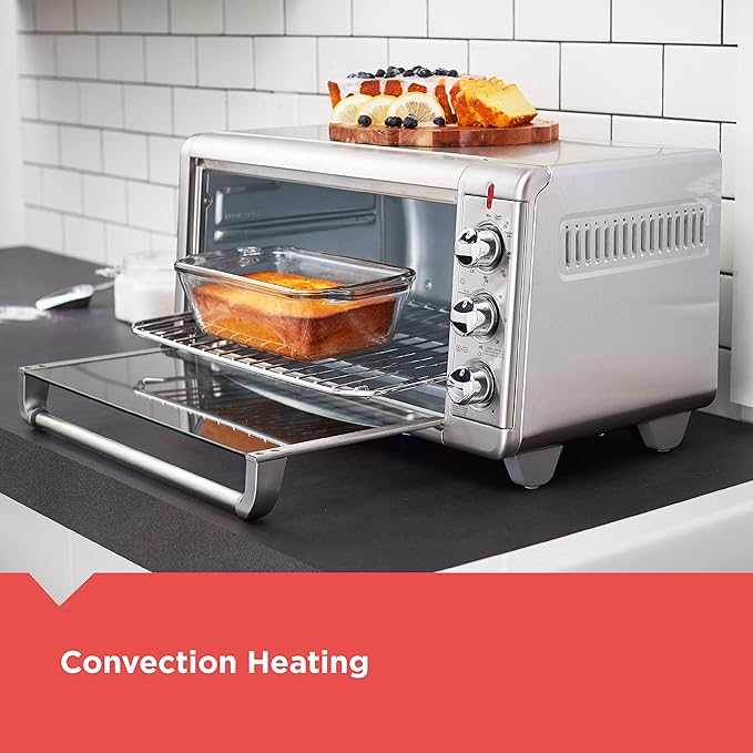 BLACK+DECKER Crisp 'N Bake Air Fry Countertop Convection Toaster Oven, XL Capacity, 8-Slice, 5-in-1, Fits 9” x 13” pan,12” Pizza, 60-Min Timer, Bake, Broil, Air Fry, Toast, Keep Warm, Stainless Steel
