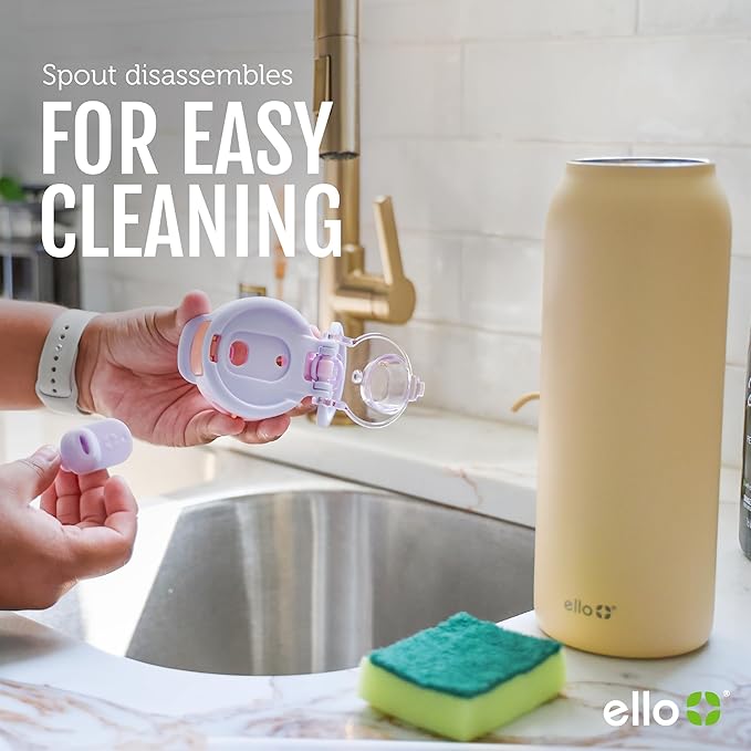 Ello Pop & Fill 40oz Stainless Steel Water Bottle with Quick Fill Technology, Double Walled and Vacuum Insulated Metal, Leak Proof Locking Lid, Sip and Chug, Reusable, BPA Free, Pastel Paradise