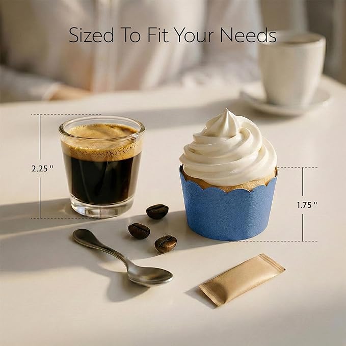 Restaurantware Baking Cups 200 Pack of 3.38 oz Paper Cupcake Liners Greaseproof Scalloped Oven-Safe Elegant Dessert Muffin Cups Disposable for Parties