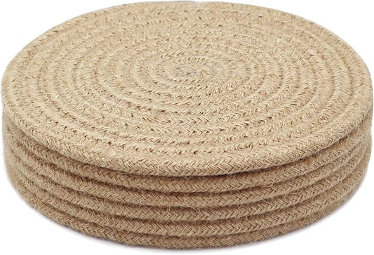 8 Inch Trivets for Hot Dishes, Hot Pots and Pans, Thick Heat Resistant Large Coaster for Kitchen, Hot Pads, Kitchen Essentials, Kitchen Decor for Table & Countertop, 6 Pcs