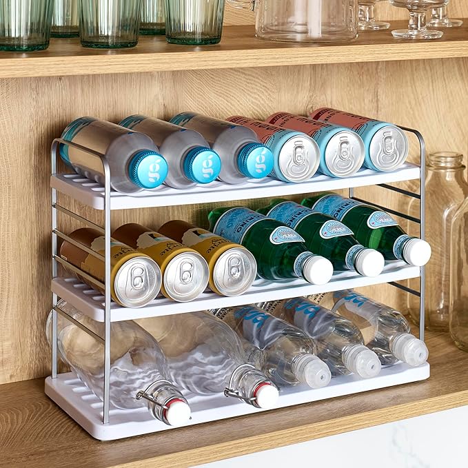 YouCopia UpSpace Water Bottle and Travel Mug Cabinet Organizer, Adjustable Storage Rack for 40 oz Stanley Tumblers, 12 Bottle Premium Edition