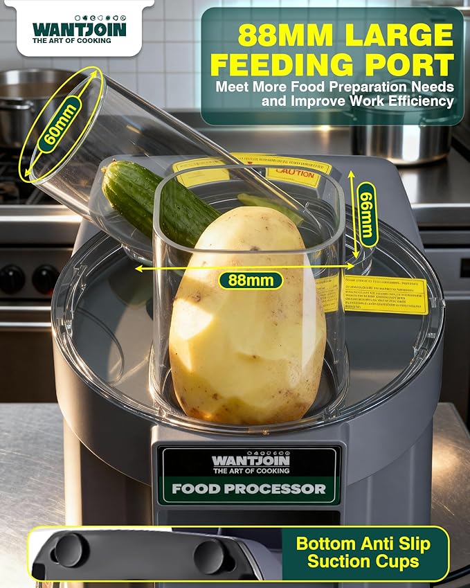 WantJoin 3 in 1 Electric Vegetable Chopper - Multifunctional Commercial Vegetable Dicer Food Fruit Processor Stainless Steel Blades for Slicing(2.5mm)