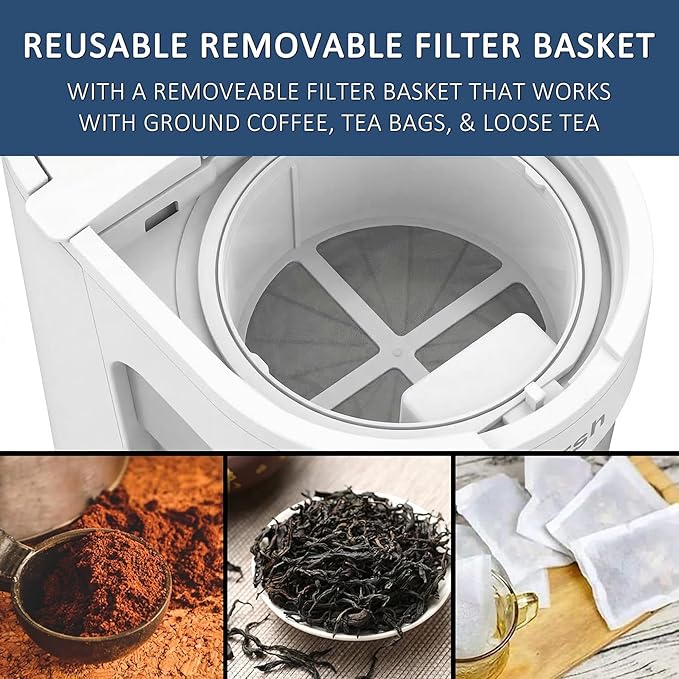 wirsh Iced Tea Maker with 3QT Pitcher, Iced Coffee Maker with Strength Control and Reusable Filter, Perfect For Iced Coffee, Latte, Tea, Lemonade, Flavored Water,White