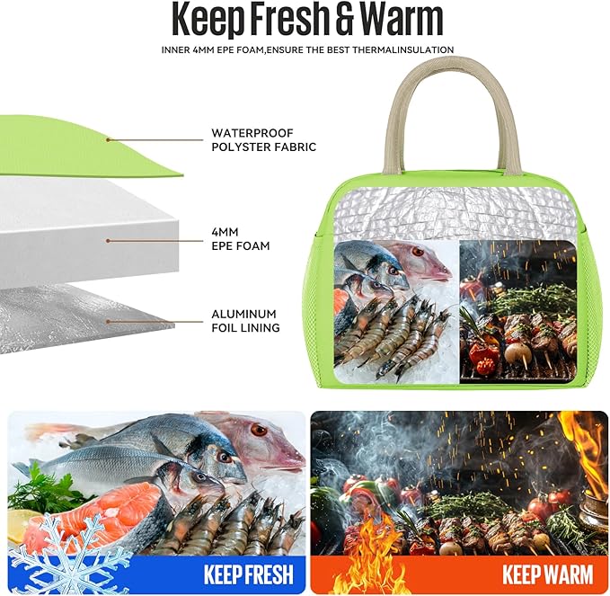 douyadady Lunch Bag Women/Men Lunch Box Women/Men (green)
