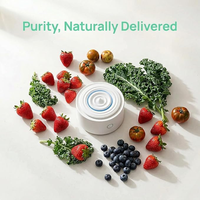 Fruit and Vegetable Purifier | Household Electrolysis Food Cleaner for Fruits, Vegetables & Seafood | Quick 3-Minute Deep Clean | Compact Modern Kitchen Necessity