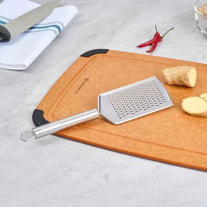 Restaurantware-German Standard Fine Handheld Graters, 6 Flat Cheese Graters - Dishwashable, Durable, Stainless Steel Food Grater With Handle, Suitable For Chocolate, Nutmeg, Garlic, Lemon, And, More