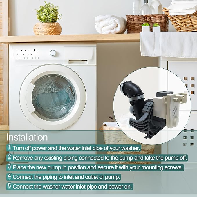 WDT970SAHZ0 WDT710PAHZ1 WDT750SAHZ0 WDT730PAHZ0 Dishwasher Circulation Pump Fit for Whirlpool WDT730PAHV0 WDT970SAHV0 WDTA50SAHZ0 WDTA50SAHB0 WDTA50SAHM0 WDTA50SAHV0 WDTA50SAHW0 WDT750SAHB0