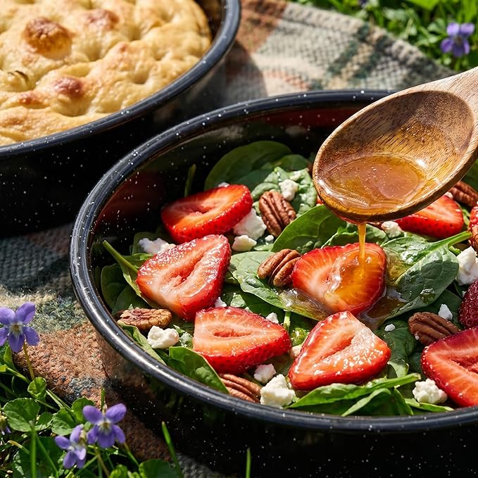 3-Pack Enamel Roasting Pan Set Round Deep Baking Pans Oven Trays10"/12"/14" Cake Pans High Performance Non-Toxic Pizza Pan Cookie Baking Sheets Oven Trays For Cooking Merry Christmas Gift for Mom