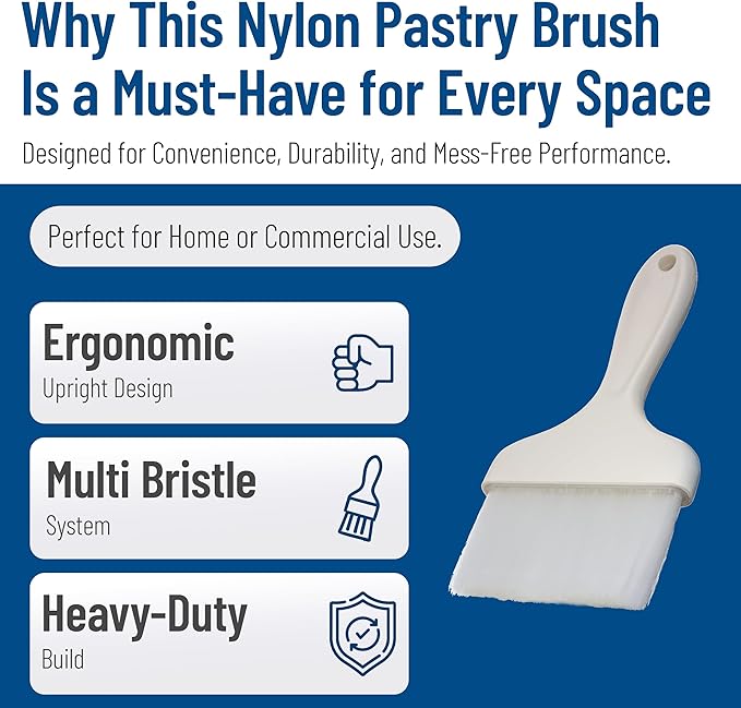 Carlisle FoodService Products 4039302 Sparta Galaxy Nylon Pastry Brush, 4", White