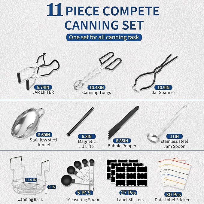 Gemfino Canning Supplies Starter Kit with Canning Rack,Canning Kit for Beginners