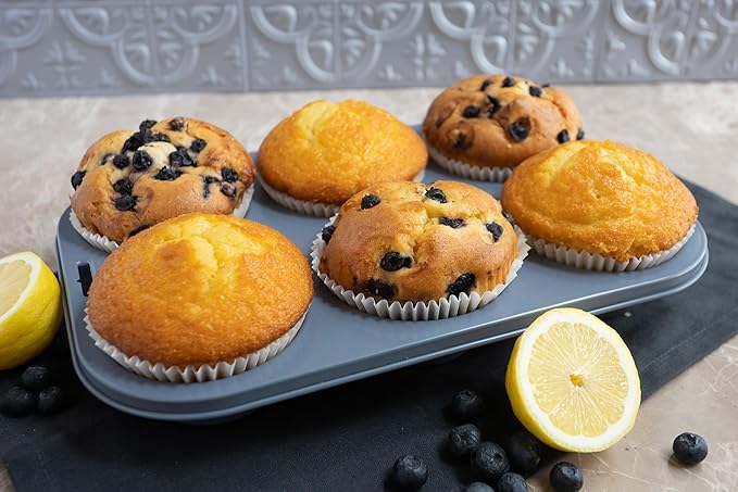 Fox Run Non-Stick Extra Large Muffin and Cupcake Pan, 6 Cup