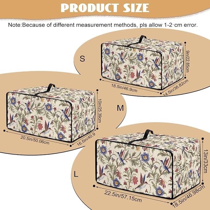 Countertop Convection Oven Cover Dust Protection Air Fryer Toaster Oven Covers for Home Kitchen Decorations 14.5 x 18.5 x 9 Inches, S, Hummingbird Floral Leaf
