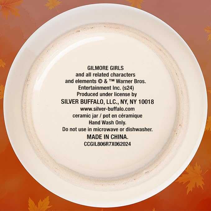 Silver Buffalo Gilmore Girls Wax Resist Ceramic Cookie Jar with Bamboo Lid Featuring Luke’s Cafe Logo, 5” x 5” x 6.5”