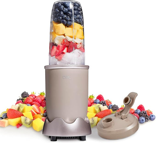 COOK WITH COLOR Personal Power Blender 600W, 24oz Capacity, BPA-Free Jar, Ice-Crushing Blades, Ideal for Smoothies & More, Anti-Slip Feet, Easy to Clean, Goat/Mink