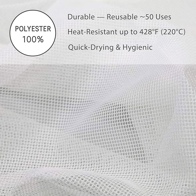 Japanese Rice Cooker Net Sushi Rice Net Mesh Polyester Napkin Reusable Made in Japan (M Size (30"x30")) White
