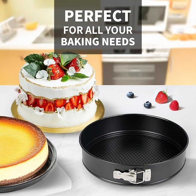 UWILLION Spring Form Cake Pans 12 Inch Springform Pan Nonstick Round Cheesecake Pan Carbon Steel Large Baking Mold Cake Tin for Christmas Birthday