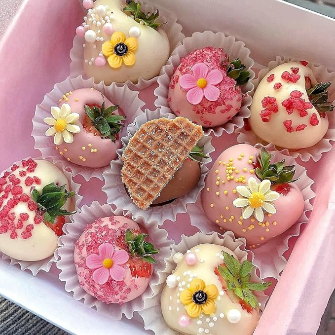 5Pcs Flower Silicone Candy Mold, Mini Fondant Chocolate Molds Small Rose Flower Resin Soap Ice Cube Wax Melt baking Mold for Cake Cupcake Decorationg (pink)