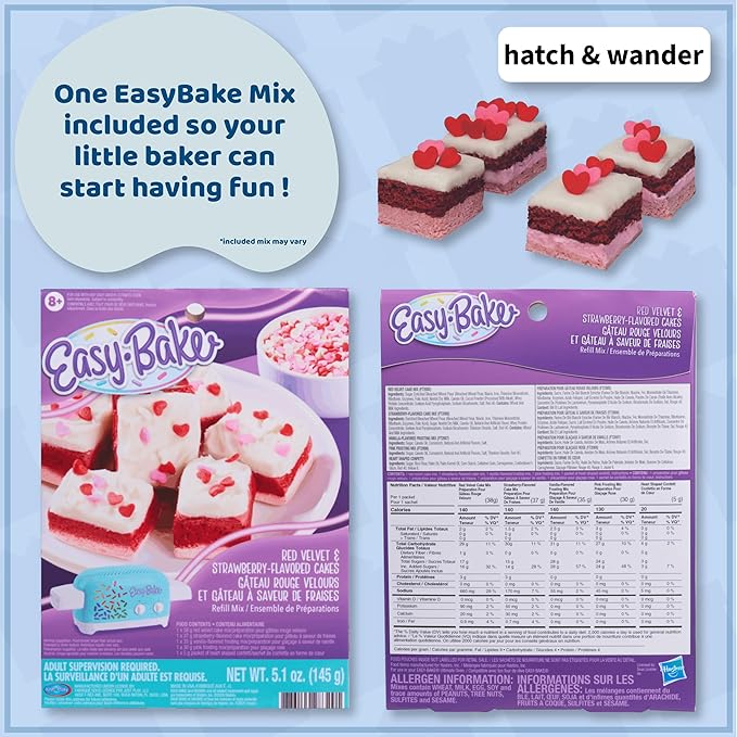 hatch & wander Kids Baking Set Bundle | Kids Apron & Chef Hat | Oven & Mix (included mix may vary)
