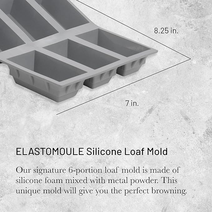 de Buyer ELASTOMOULE Loaf Silicone Mold - Creates 6 Loaves - Easy to Use & Clean - Dishwasher Safe