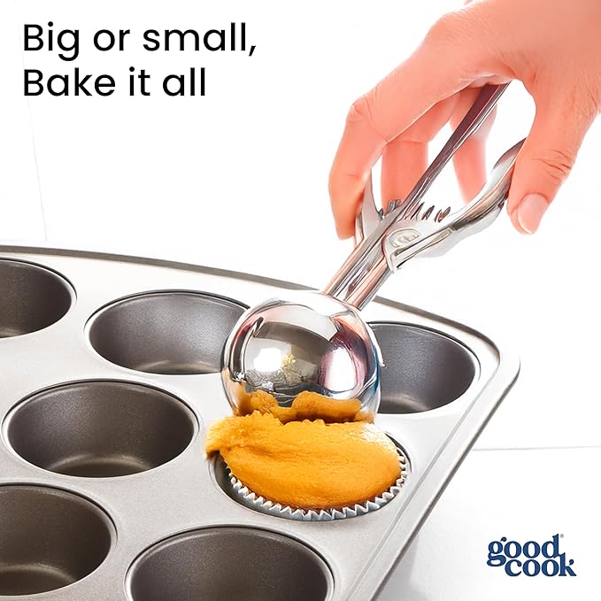 GoodCook Set of 2 Everyday Nonstick Muffin Pans – 12‑Cup Standard and 24‑Cup Mini, Gray