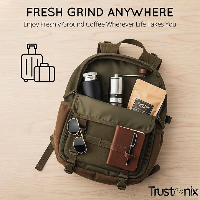 Portable Hand Coffee Grinder | Manual Coffee Grinder for Travel | Cocoa Beans Grinder | Portable & Compact Design | Smooth Grinding | Easy To Use | Higher Efficiency | Powerful & Stable