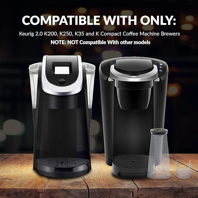 Keurig Filter Replacement Starter Kit - Water Filters for Keurig 2.0, K-Duo, K-Duo Hot & Iced, K Duo Essentials, K-Compact Coffee Makers by PureHQ - Includes Short Filter Holder and 3-Pack Cartridges