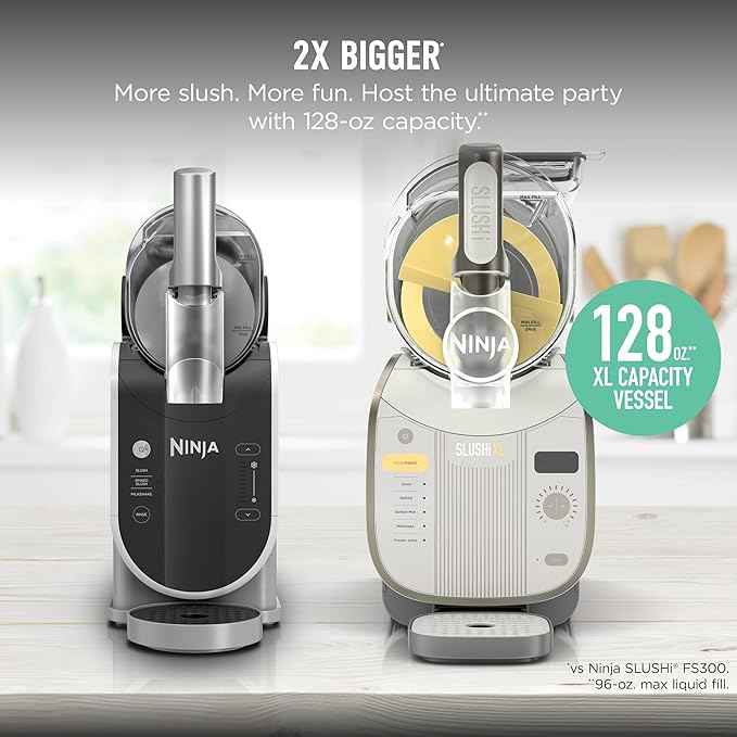 Ninja SLUSHi XL Smart Frozen Drink Maker & Slushi Machine | With SlushAssist Technology |128 oz. Capacity | Sodas, Margaritas, Frappes, Milkshakes & More | Crema | FS601BR