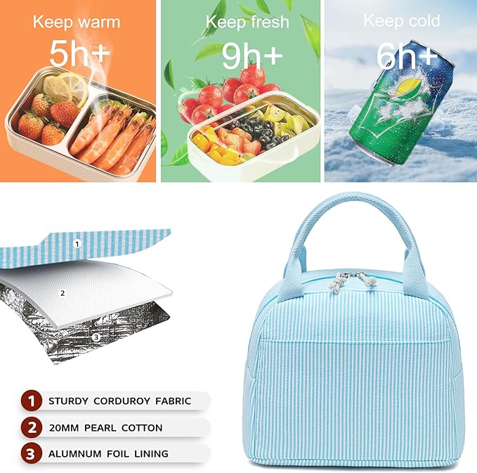 Bluboon Lunch Box for Women Cute Lunch Bag Reusable Insulated Lunch Bags Large Capacity Lunchbox Cooler for Work Picnic or Travel