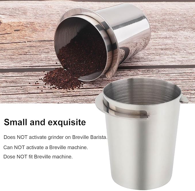 Coffee Dosing Cup 58mm, Stainless Steel Espresso Coffee Dosing Cup Espresso Coffee Machine Accessories, Coffee Powder Feeder Part Coffee Grinder Powder Cup Compatible with 58mm Portafilter