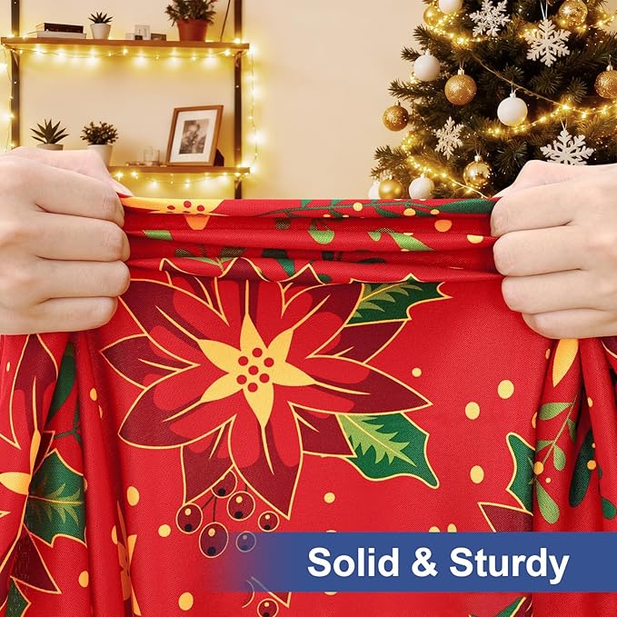 homing Rectangle Table Cloth Cover, Waterproof Polyester Elastic Fitted Tablecloth, Fits for 6 Foot Folding Tables, Washable Table Protector for Christmas, Holiday, Party (Flowers, 30" x 72")