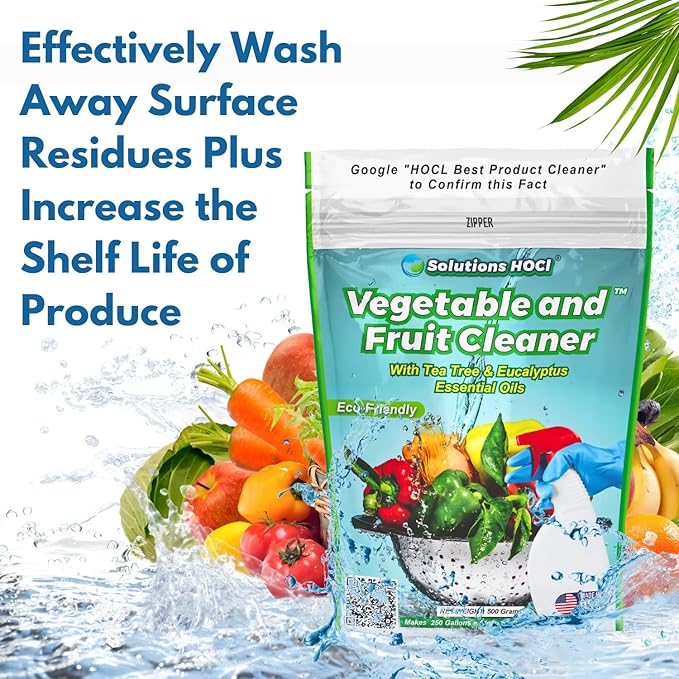 Solutions HOCL - Vegetable and Fruit Cleaner - 500Grams Pack